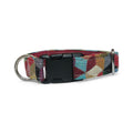 Collar estampado de tela y cuero