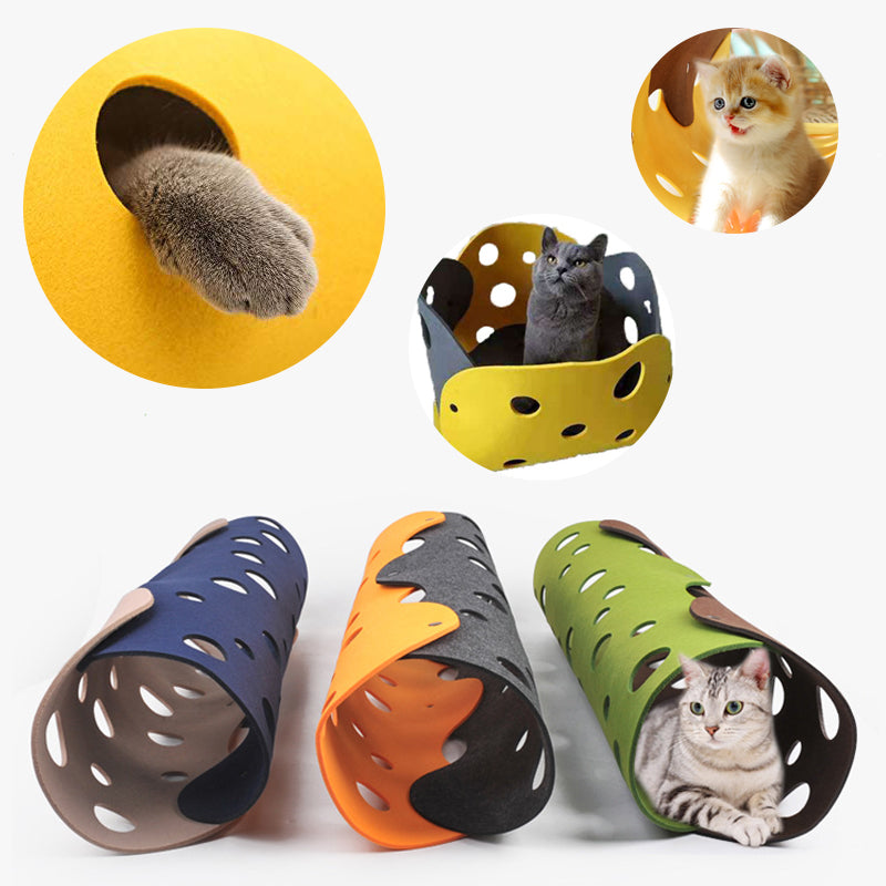 Túnel de fieltro para gatos