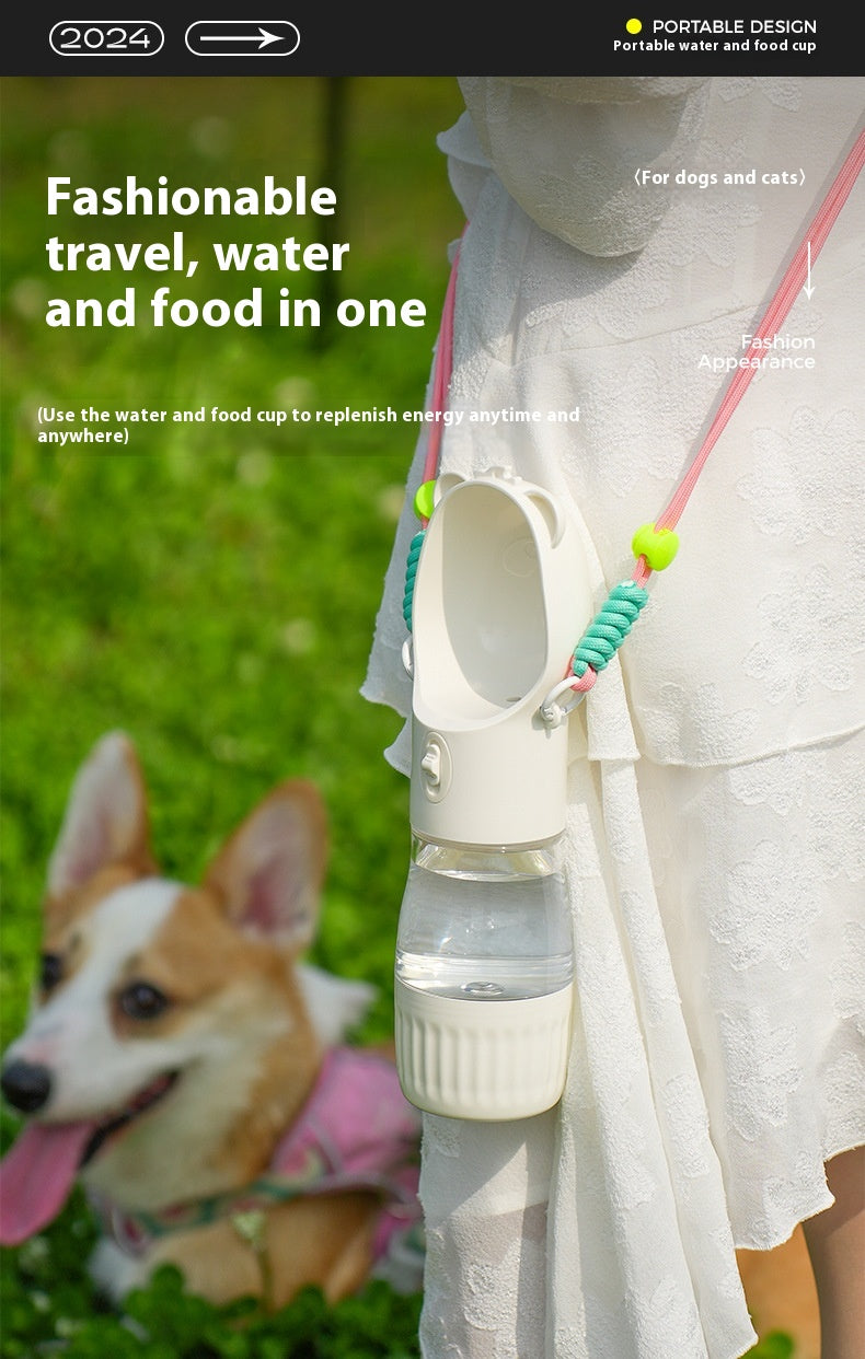 Botella de agua 2 en 1 para perros