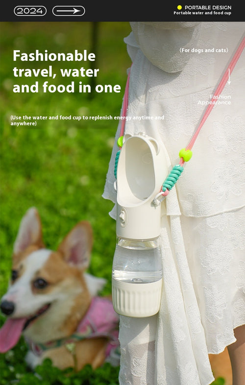 Botella de agua 2 en 1 para perros